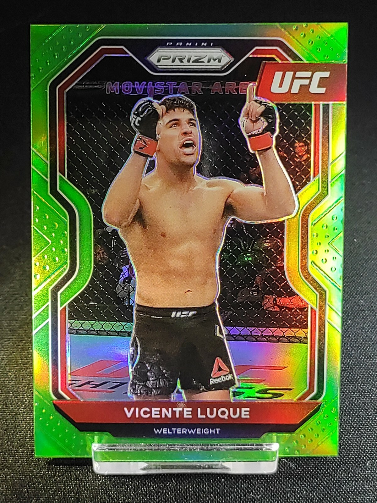2021 Vicente Luque Panini PRIZM UFC DEBUT EDITION GREEN REFRACTOR SP # /75 !
