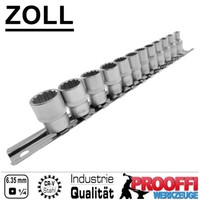 Zoll Stecknuss SteckschlüSsel 12-Kant Vielzahn 12-Tlg Mit 1/4 Antrieb FüR Harley