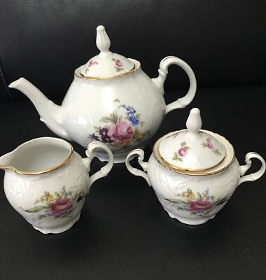 BERNADOTTE SONATA Czech dinnerware Tea Pot, Creamer, Sugar Bowl Lid