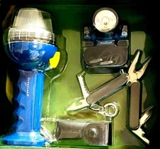 Camping Set of Multi Tools, Floating Lantern, Headlamp & Stainless-Steel