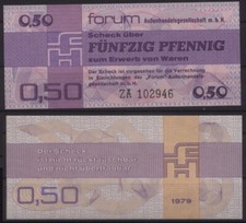 28035 - ERSATZNOTE "ZA" - FORUMSCHECK, 0,50 Mark, 1979, Grabwoski DDR-29b - Se