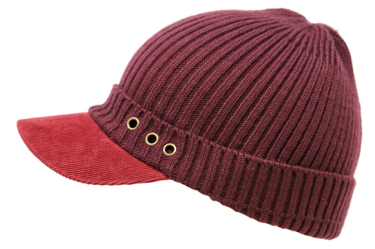 Unisex Winter Visor Beanie Knit Hat Cap Crochet Men Women Ski