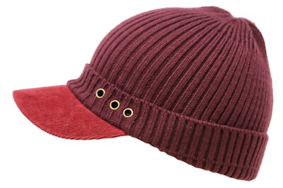 Unisex Winter Visor Beanie Knit Hat Cap Crochet Men Women Ski