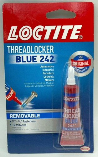 Loctite Threadlocker Blue 242 Heavy Duty 0.2 oz Pack of 2 Auto ...