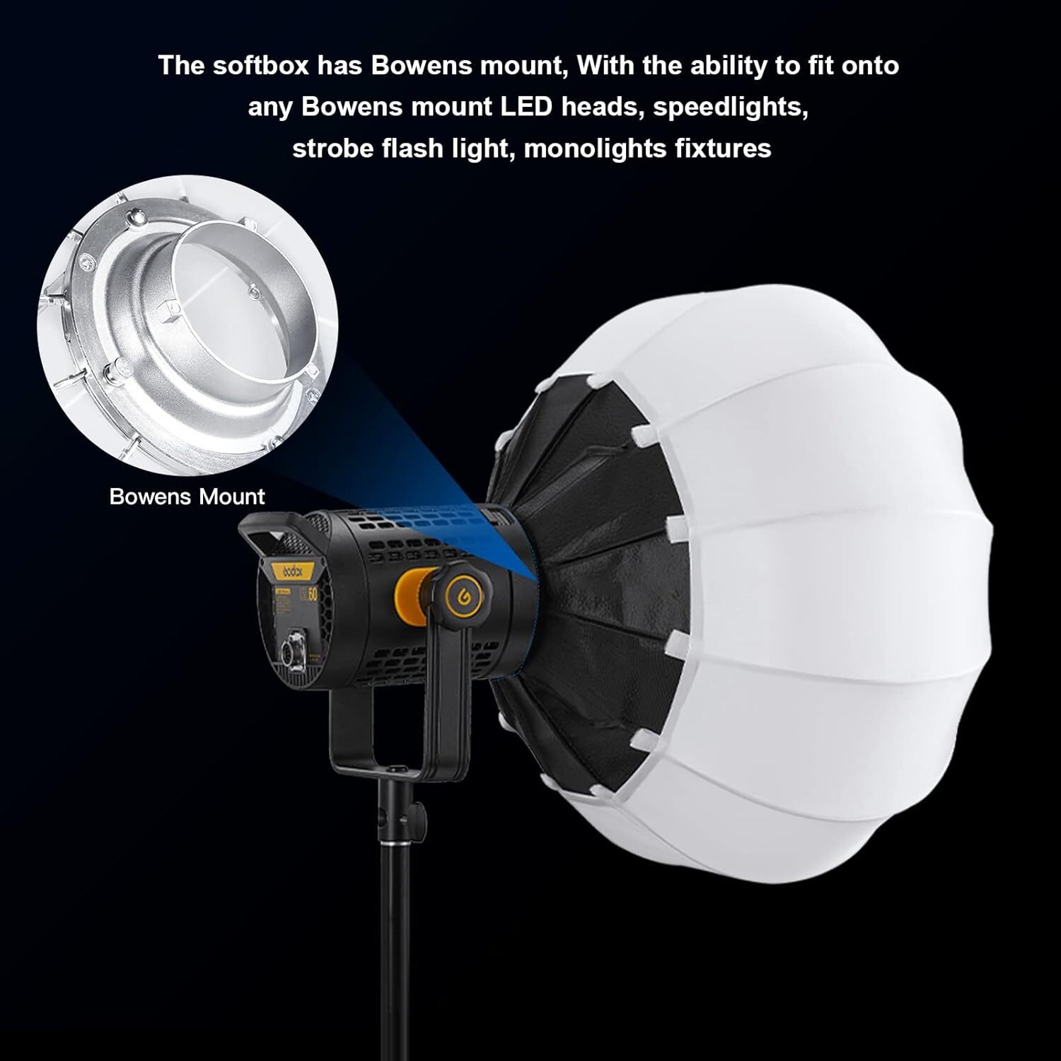 65cm Foldable Lantern Softboxs Light Modifier for Bowens Mount