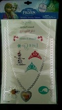 2 Paxks Of Disney Frozen Metallic Jewelry Temporary Tattoos 4 Sheets
