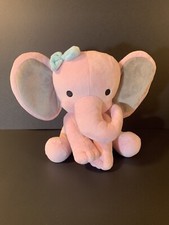 Bedtime Originals Twinkle Toes Pink Plush Elephant Stuffed Animal 10 Inch Hazel