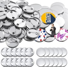 150Pcs 1.95Inch Blank Button Supplies Badge Parts 50 Metal Button Badge Sets