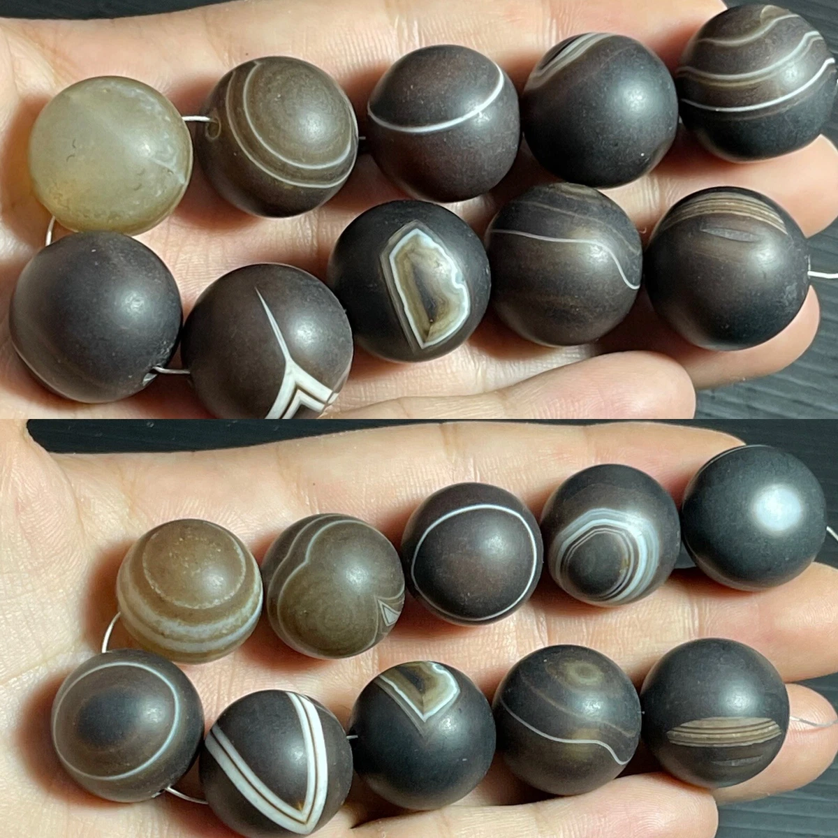 Great Deal Sale 10 PCS Unique Vintage Sulemani Agate Stone Eye Banded Beads