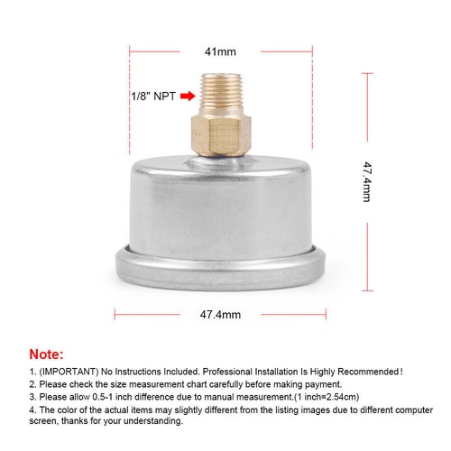 Aluminum AN6 Inline Fuel Filter With 1/8 NPT + Oil Fuel Pressure Gauge 0-60 PSI - Picture 8 of 12
