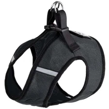 Boston Nylon Mesh Step-In Harness with removable patch Black 21" to 24"