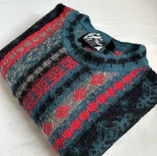 Vintage Tyrolia Skiwear Men's Medium Long Sleeve Crew Neck Multicolor Sweater