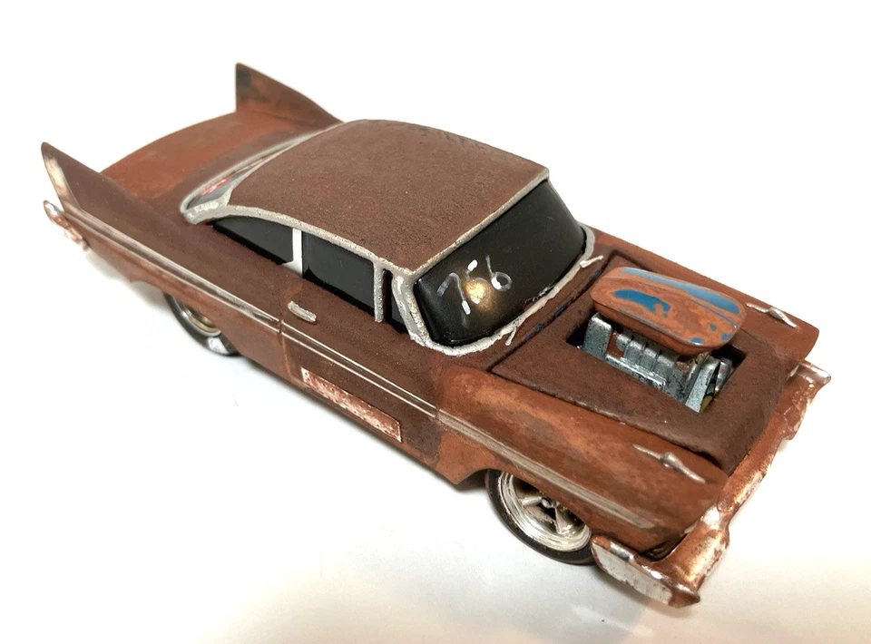 1958 Plymouth Fury Rat Rod  1/64 Custom Weathered Barn Find M2 Ground Pounders - Image 4 of 4