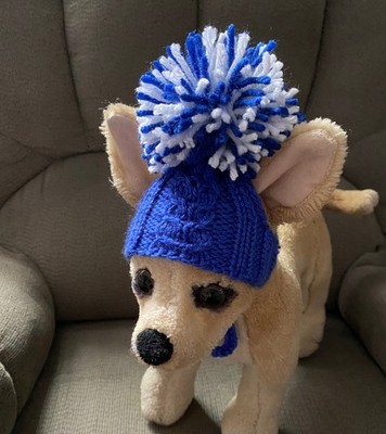 Pet clothes for small dogs Knit Hat  with Pom Pom sizes XXS XS S Nice Gift