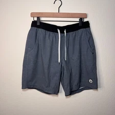 Vuori Kore Lined Shorts Men's SM Lake Texutre Blue Grey Performance Activewear