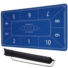 F&uuml;r tragbare Poker-Tischmatte, 71"x35" Gummi-Poker-Matte, Blau