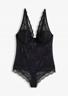 Body Gr. 100 Cup D Schwarz Damen Spitzenbody Unterwäsche Dessous R-Ware Neu