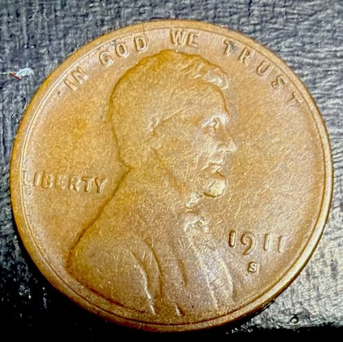 1911 S Lincoln Wheat Cent Semi Key Date. VF+ Details #1