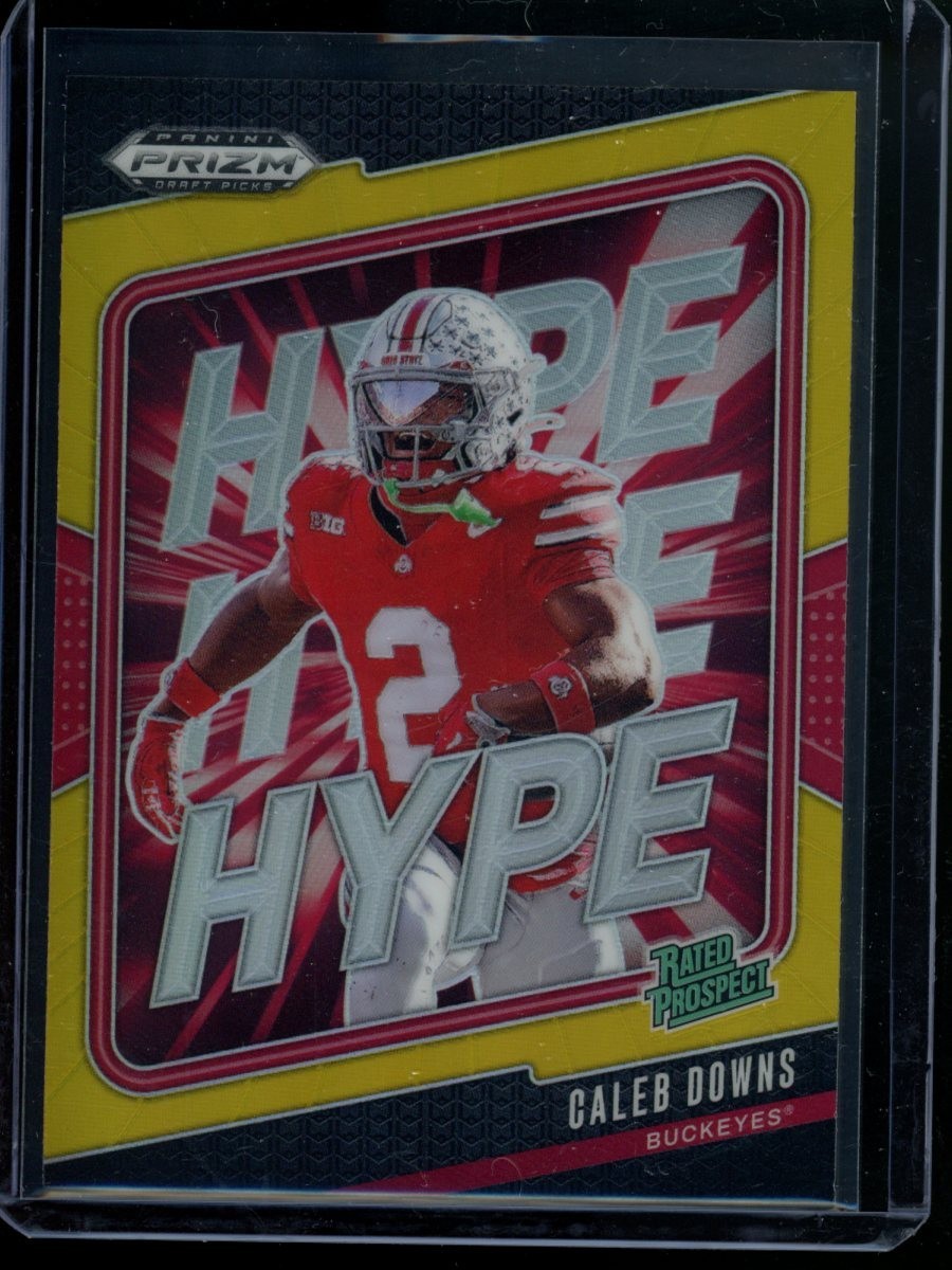 2025 Panini Prizm Draft Hype Gold Caleb Downs Prizm Rookie (09/10) Cowboys Star!