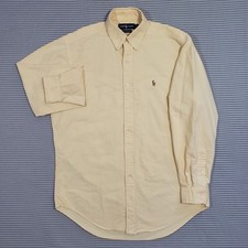 Ralph Lauren Yarmouth Oxford Shirt Mens 15.5 34 Yellow Flesh Pony Button Down