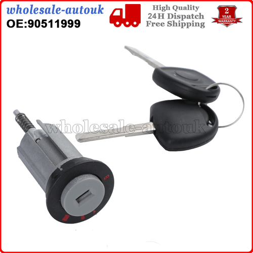 Ignition Barrel & 2 Keys Fits For VAUXHALL Astra Corsa Zafira Meriva Tigra Combo - Picture 2 of 8
