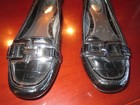ALFANI Step n Flex Black Patent Croc Flats-Size 6.5 Good Condition — photo 1