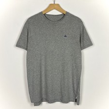 Luxury Vivienne Westwood Orb Logo Short Sleeve T Shirt Size Large Grey Cotton VW