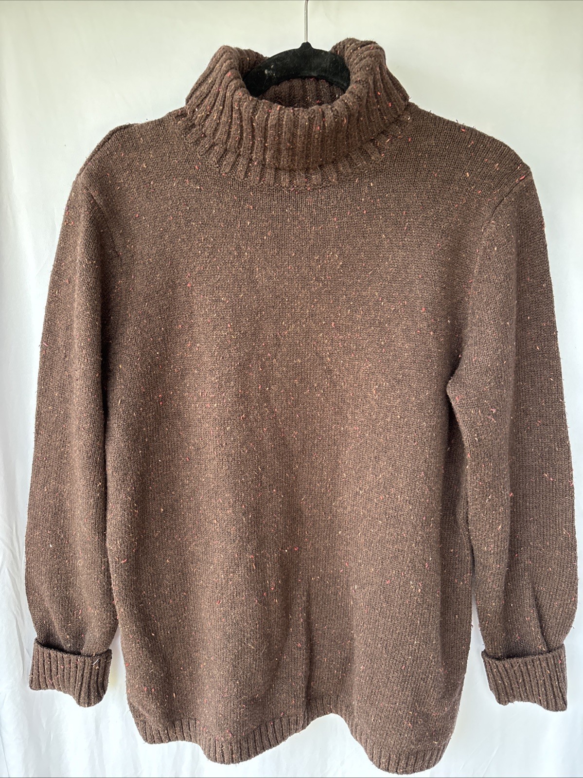 LL Bean Women’s Large Brown Turtleneck Sweater Cotton Blend