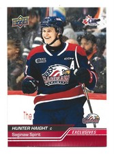 /100  Exclusives 2023-24 Upper Deck CHL Hunter Haight #107 RC Hockey NHL Card