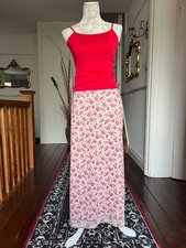 Quality outfit: Laura Ashly size 10 long skirt and red sleeveless top