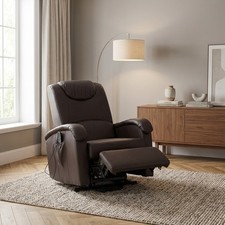 Poltrona per Anziani Elettrica Alzapersone 72x95x106 cm Marrone DecHome