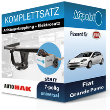 Für Fiat Grande Punto 05- AUTO HAK Anhängerkupplung starr + 7polig E-Satz neu