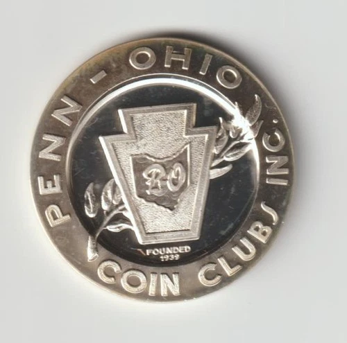1968 Penn Ohio Reading Coin Club Pretzel Capitol 1oz 999 FINE Silver round
