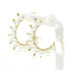 Tasaki Danger Tribe Earrings Pearl Yellow Gold (18K) Half Hoop Ear... BF588520