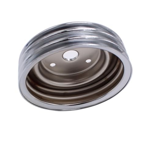 1 PC  Crankshaft Pulley Chrome Polished Silver Steel SWP Triple-Groove Long 