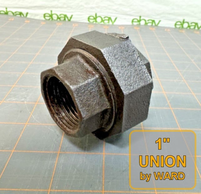 1" Black Iron Pipe Union Female NPT Class 150 - WARD Made in USA