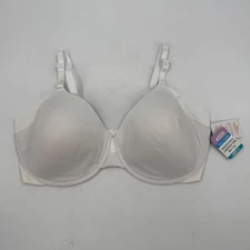 Warner's Full Figure Underwire Bra 42DD White Smoothes Underarm Bulge New