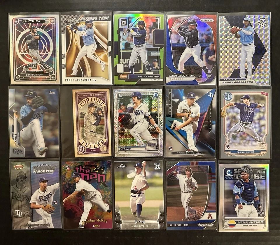 Lote #3 de cartões de beisebol Tampa Bay Rays da MLB - Imagem 2 de 4