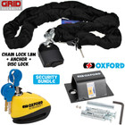 Oxford Screamer7 Disc Lock + Brute force Ground Anchor + Grid 1.8m Chain Lock