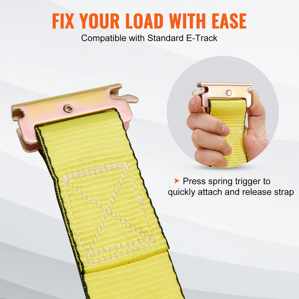 Paquete de 8 correas de amarre de trinquete 5208 libras 2" x 15' de alta resistencia para carga Foto 4 de 4