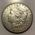 1901-S Morgan Silver Dollar, AU+. Luster, Low Mintage! STC! I1