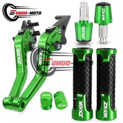 CNC Handle Grips Cap Short Brake Clutch Levers For Kawasaki Ninja ZX10R ZX-10R