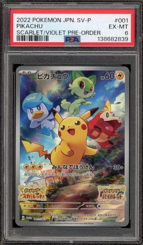 Pokemon Pikachu Scarlet & Violet Pre-Order Japanese Promo 001/SV-P PSA 6