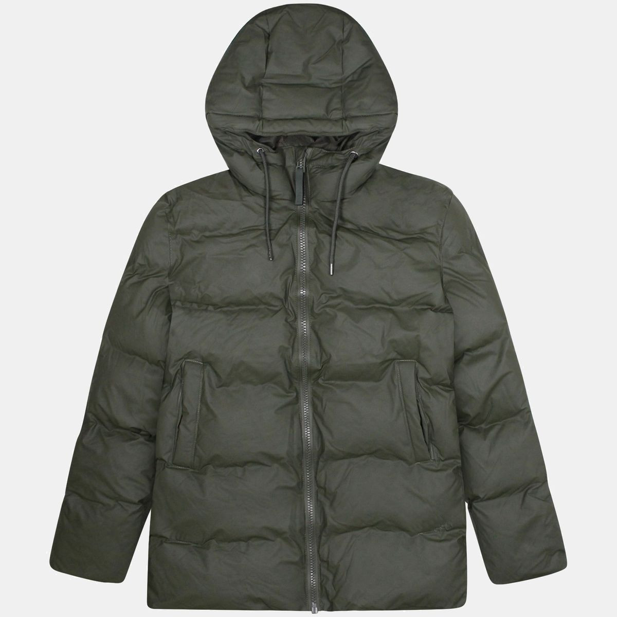 Rains Green Puffer Jacket for Men Size XS Extra Small in Green