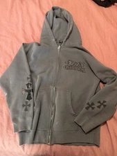 Zip Up JACKET OZZY OSBOURNE M WORN GRAY HOODIE FULL ZIP