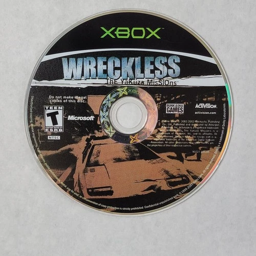 Wreckless - Loose Microsoft Original Xbox Disc