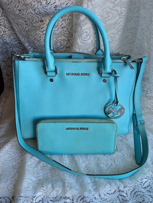 Michael Kors Aquamarine Sutton Satchel and Wallet Set