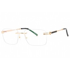 Charriol Men's Eyeglasses Shiny Gold/Black Metal Rectangular Frame PC75115 C03