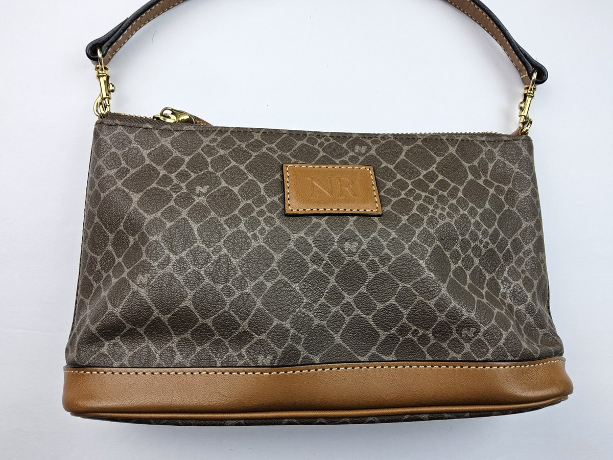 【NINA RICCI】ニナ・リッチ COLOR NOUVEAU PURSE Vintage Nina Ricci Peacock BLUE Leather Shoulder Bag with Golden