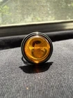 Vintage Baltic Amber Solitaire Bezel Ring 925 Sterling Silver Statement Size 8